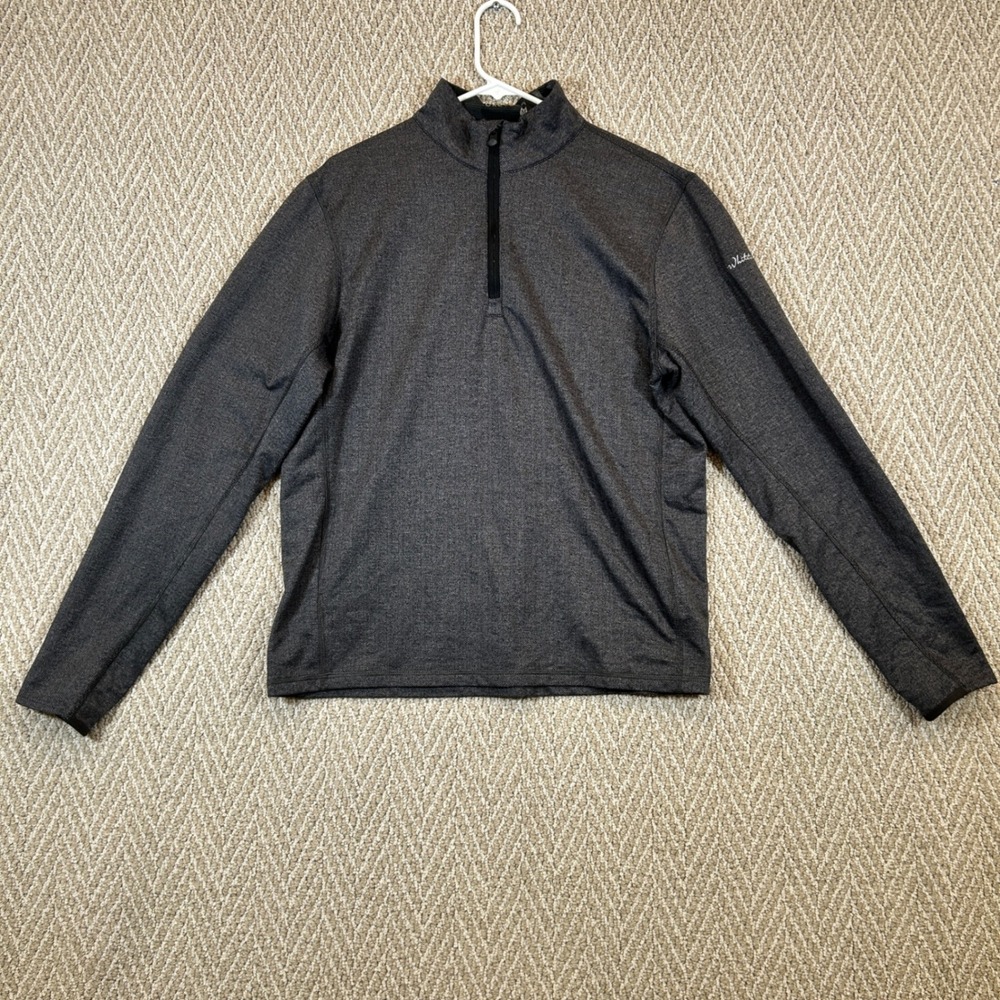 Greyson Sweatshirt Mens Gray Herringbone Quarter Zip Pullover Whitetail Golf